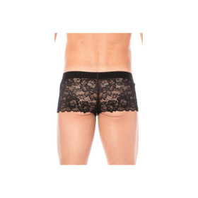 Boxer noir en dentelle délicate 